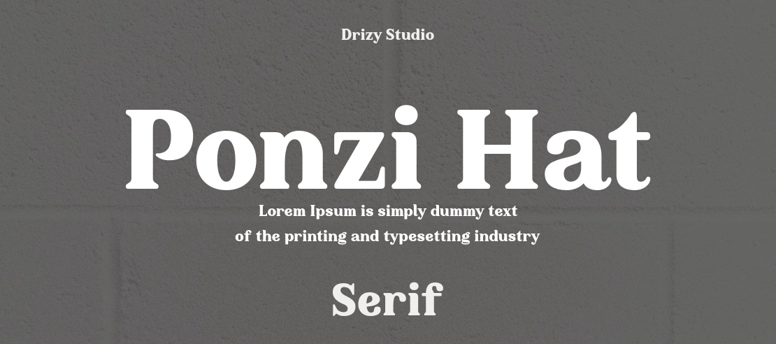 Ponzi Hat Font