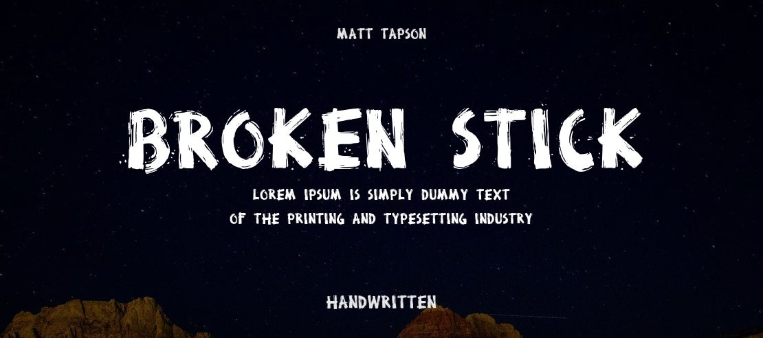 Broken Stick Font