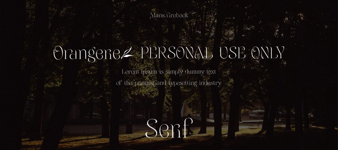 Orangerie PERSONAL USE ONLY Font