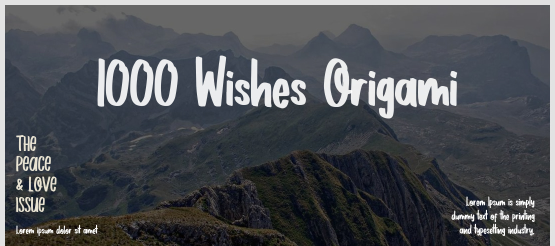 1000 Wishes Origami Font